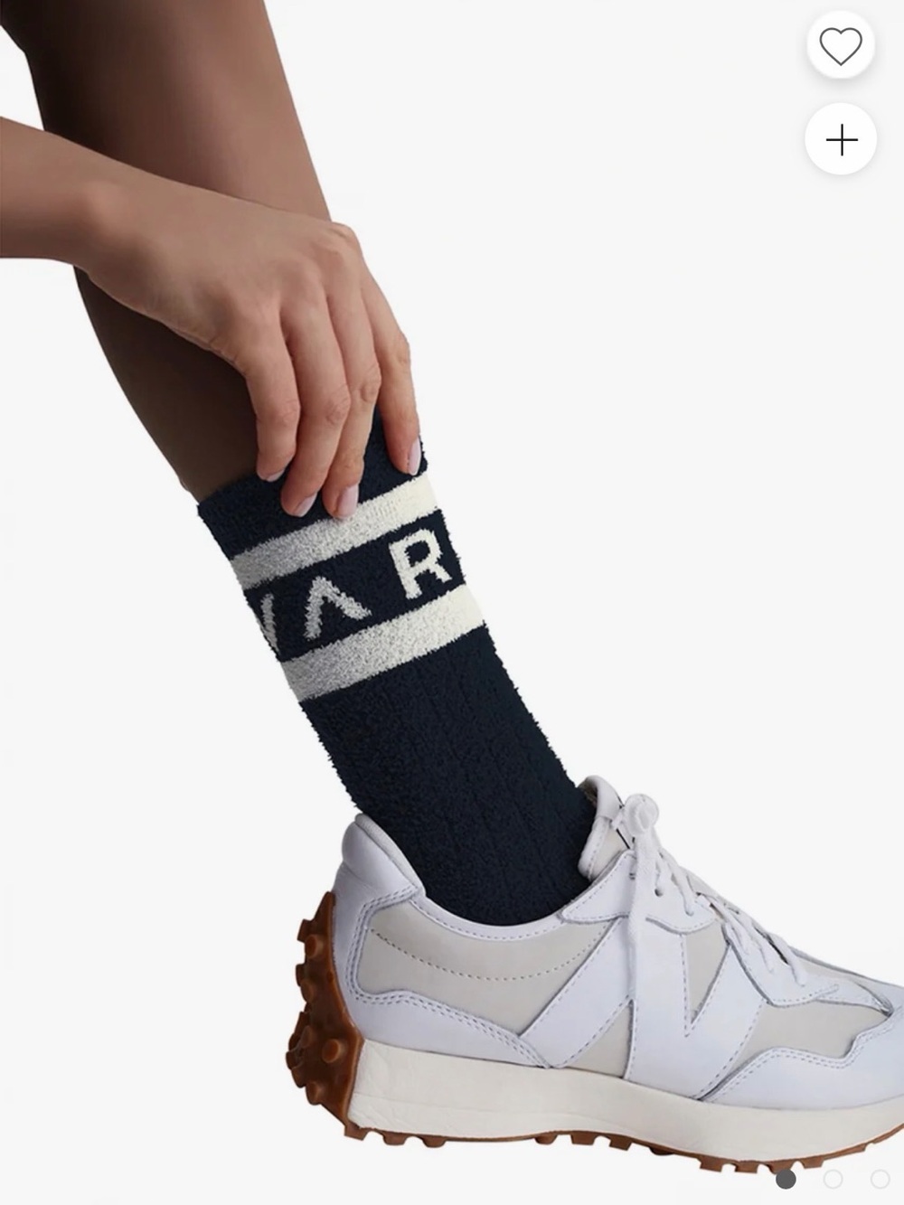 Varley Black and White Logo Crew Socks
